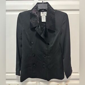 Jeffrey & Dara Evenings by Tom Barra Black Sequin Collar Jacket Women’s Size 4
